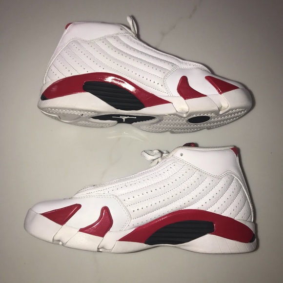 Air Jordan 14 Retro GS Candy Cane White Red - Picture 4 of 8